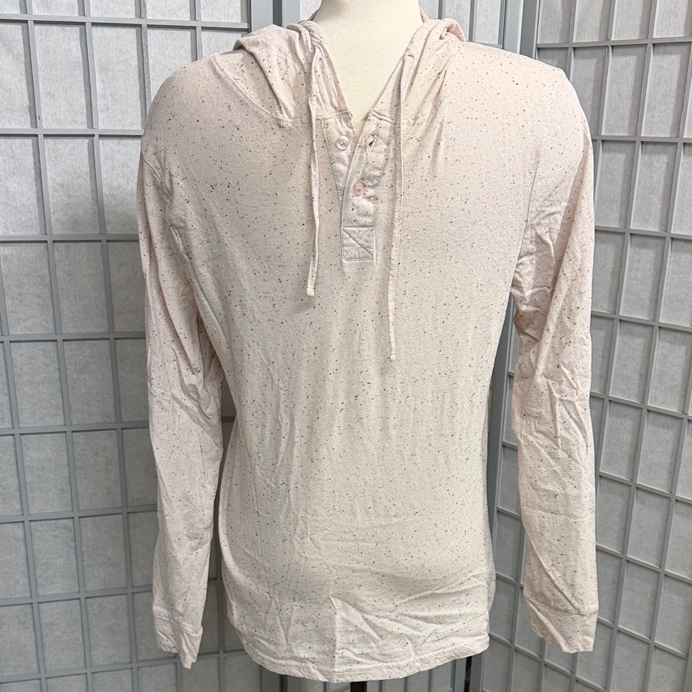 Urban Heritage Pale Pink Speckled Hooded Henley
